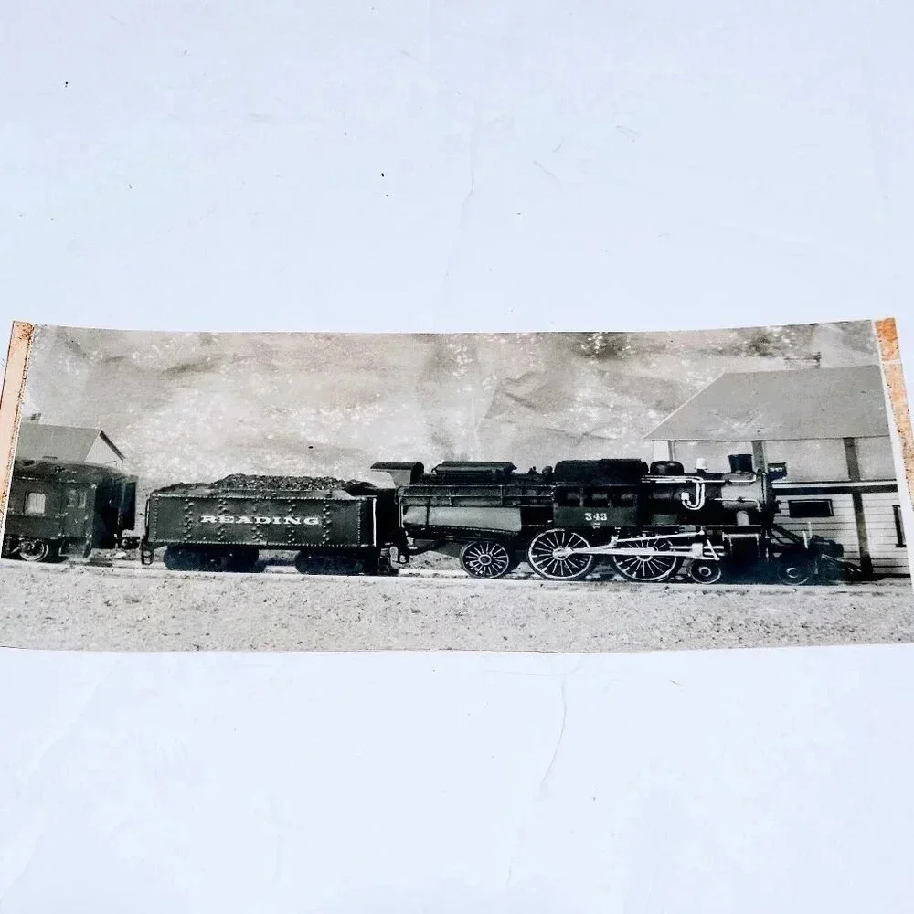 Model Train Railroad Photo Reading 343 Vintage 10" x 4 3/8"
